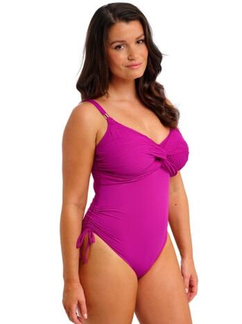 Fantasie Swim Beach Waves Bright Fuchsia Uw Twist Front Swimsuit With Adjustable Leg