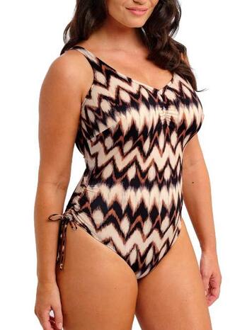 Fantasie Swim Sabana Copper Tint Uw V-neck Swimsuit With Adjustable Leg