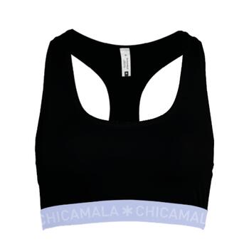 Chicamala Ladies racer back Solid Black/Blauw