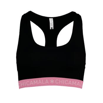 Chicamala Ladies racer back Solid Black/Roze
