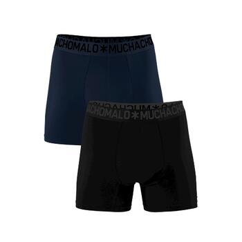 Muchachomalo Men 2-Pack Bamboo Boxer Shorts Solid Black/Blue