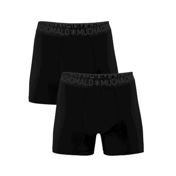 Muchachomalo Men 2-Pack Bamboo Boxer Shorts Solid Black/Black