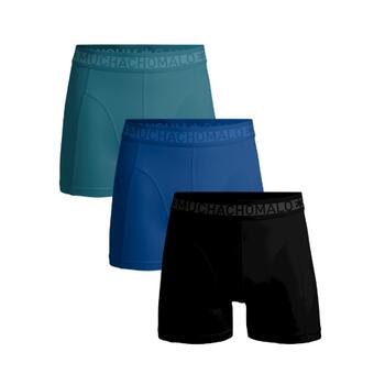 Muchachomalo Solid Men 3-Pack Boxer Shorts Solid Black/Blue/Green