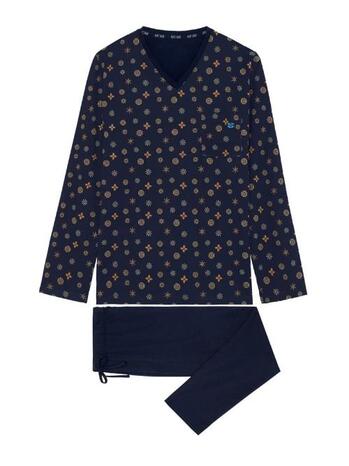 HOM Mandala Long Sleepwear Navy Print