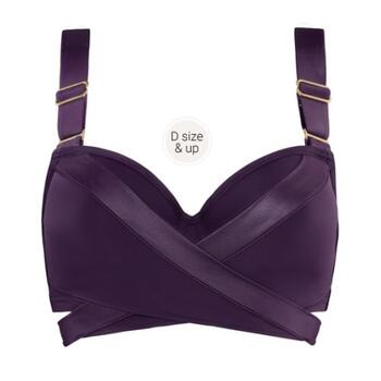 MARLIES DEKKERS BEACH SAMPLE CACHE COEUR Deep Purple Bikini top