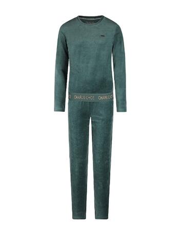 Charlie Choe Cozy Days Women Velours Set Teal Green