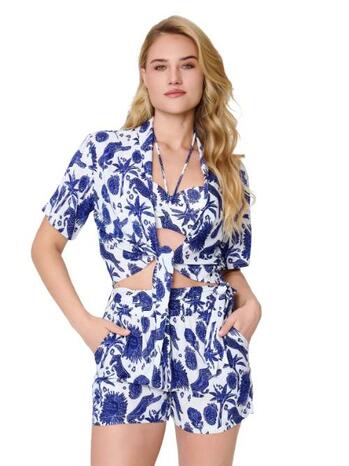 LingaDore Beach Beach set Blue White Print