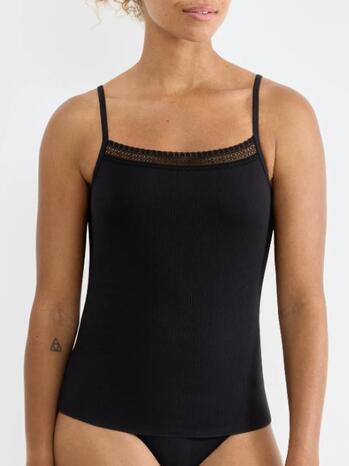 Sloggi GO Ribbed Spaghetti Top Black