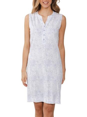 Pastunette Dames Nightdress with buttons 95cm Light Blue 111251-214-2-500