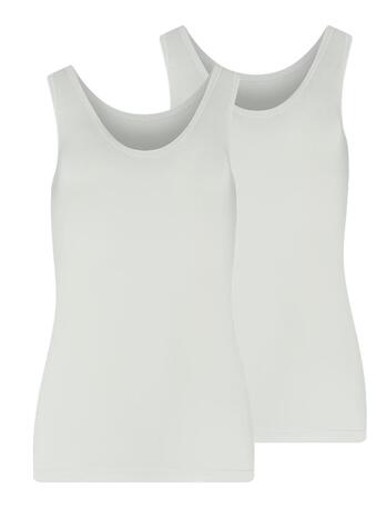 RJ Bodywear Pure Color Extra Comfort Antibes Hemdje met brede schouderbandjes White