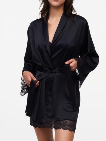 Chantelle Midnight flowers Kimono Zwart