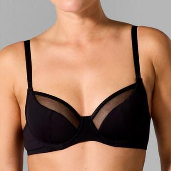 Sapph Erika 3 Piece Non Pad Balcony Bra Black