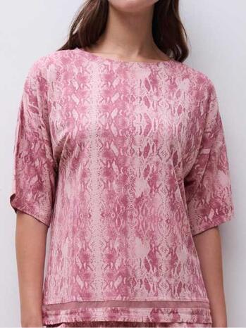 Chantelle Nachtmode Joe SS T-shirt Antique pink snake