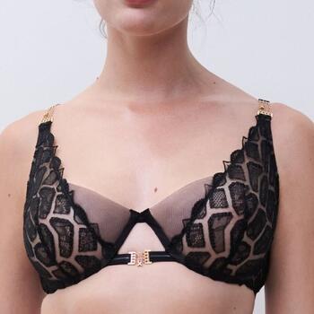 Chantelle Reptilia Plunge underwired bra Zwart