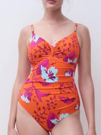 Chantelle Badmode Icon Covering underwired swimsuit Painted Flowers