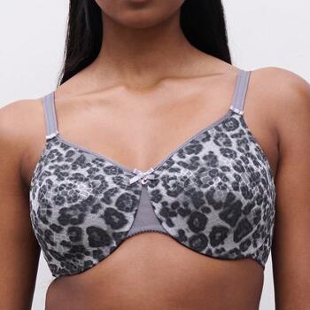 Chantelle C Magnifique Very covering molded bra Grey leopard