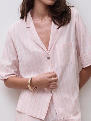 Chantelle Nachtmode Myth SS Shirt Jacquard Pink