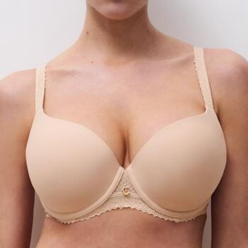Chantelle Romance Covering t-shirt bra Goudkleurig Beige