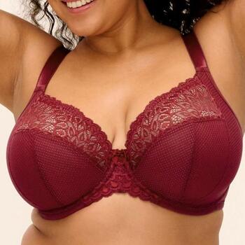 Elomi Tiernie Tibetan Red Uw Plunge Bra - Stretch