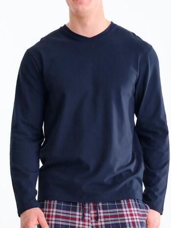 Lisca Heren Cosy Nights M Bovendeel Van Pyjama Met Lange Mouwen Cosy Nights Blue Depth