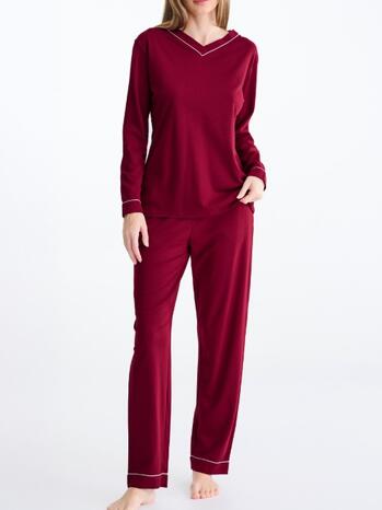 Lisca Nachtmode Tara Pyjama Met Shirt En Broek Ruby Red