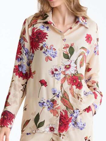 Lisca Nachtmode Tamara Blouse Met Lange Mouwen Flower Garden