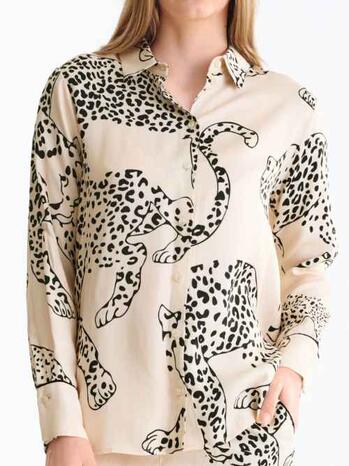 Lisca Nachtmode Tamara Blouse Met Lange Mouwen Leopard Spots