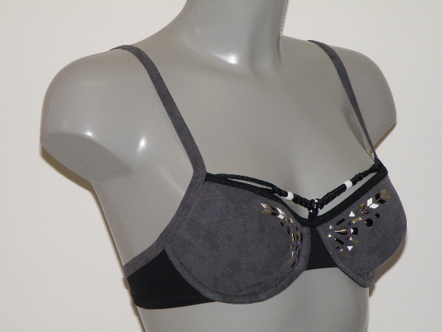 Marlies Dekkers Bademode Beads grau/schwarz unwattierter bikini bh