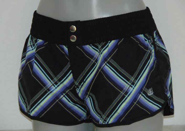Shiwi Plaid schwarz/violett strand short