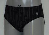 Schiwi-Männer pinstripe schwarz badeslip