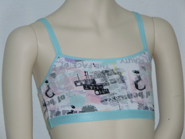 Brüste und Unterhosen Tekst blau spaghetti top