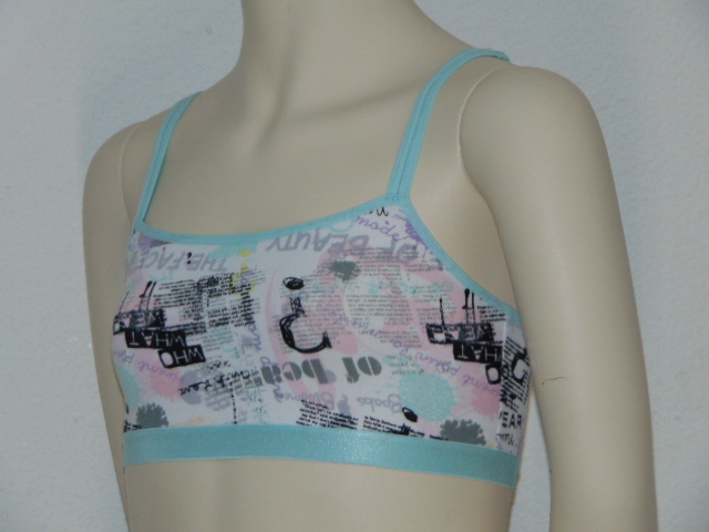 Brüste und Unterhosen Tekst blau spaghetti top