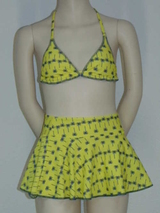 Brüste und Unterhosen Palm gelb strandkleidung