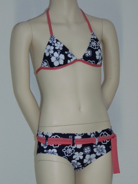 Brüste und Unterhosen Lotus navy-blau/weiß set