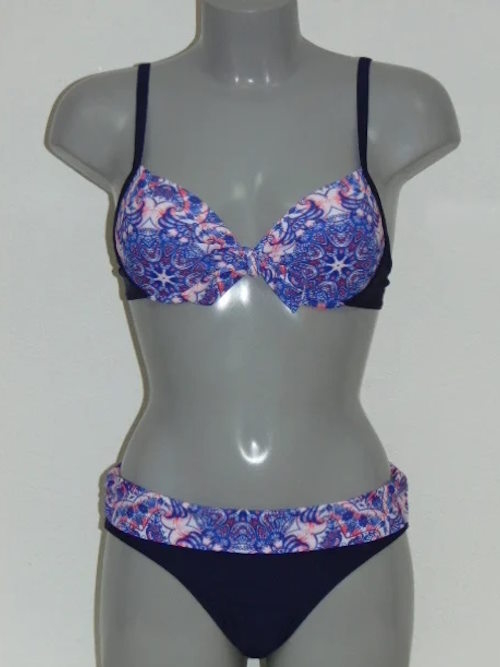 Nickey Nobel Gemma navy-blau/print gemoldefer bikini bh