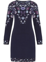 Pastunette Becky navy-blau/print nachtkleid