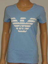 Armani Damen Logo baby blau shirt