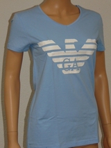 Armani Damen Logo baby blau shirt