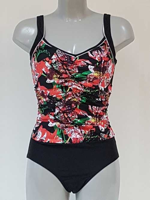 Lentiggini Floral  rot/schwarz badeanzüge