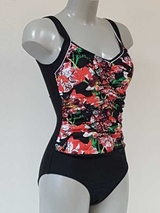 Lentiggini Floral  rot/schwarz badeanzüge