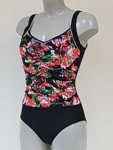 Lentiggini Floral  rot/schwarz badeanzüge