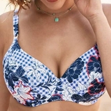 Rosa Faia Bademode Federica blau/print unwattierter bikini bh