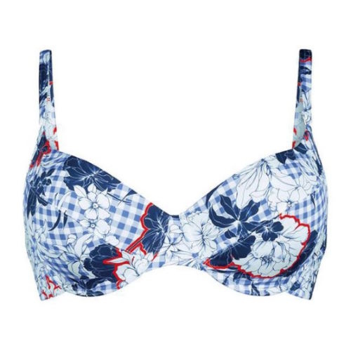 Rosa Faia Bademode Daisy blau/print gemoldefer bikini bh
