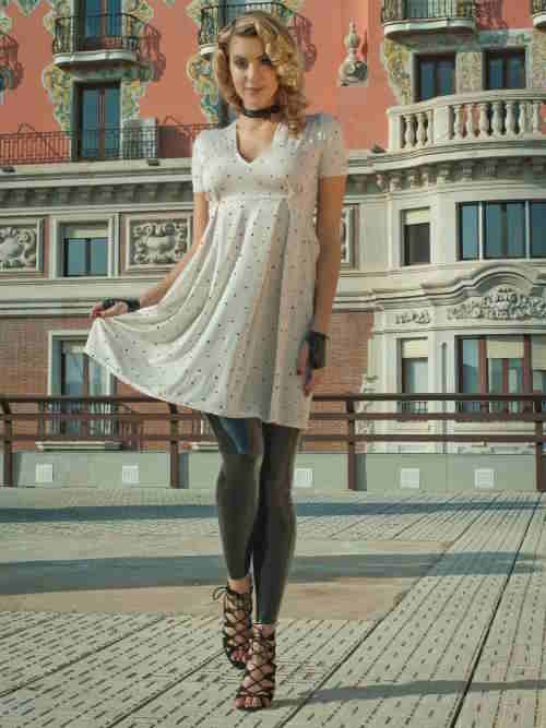 Peter Domenie Kaotic 275-C cremefarbig kleid