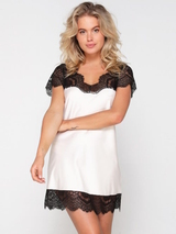 LingaDore Nacht Powder/Black hautfarbe/schwarz nachtkleid