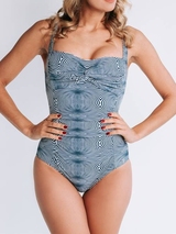 Bomain Fine Grafic navy-blau/weiß badeanzüge