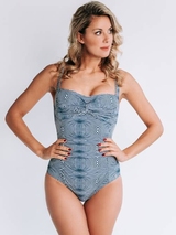 Bomain Fine Grafic navy-blau/weiß badeanzüge