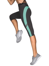 Anita Aktiv Sport Tights 3/4 grau/mintgrün legging