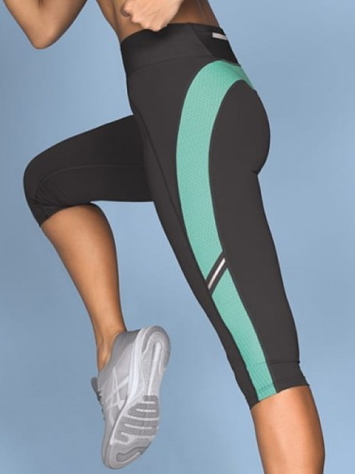 Anita Aktiv Sport Tights 3/4 grau/mintgrün legging
