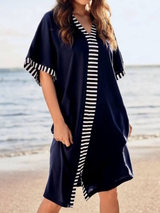Anita Bademode Morella navy-blau/weiß strandkleid